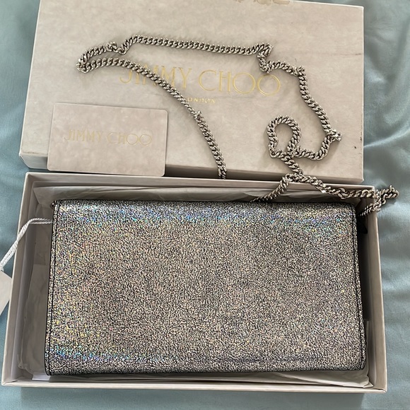 Jimmy Choo
Emmie Glitter Leather Clutch Bag - Picture 6 of 12